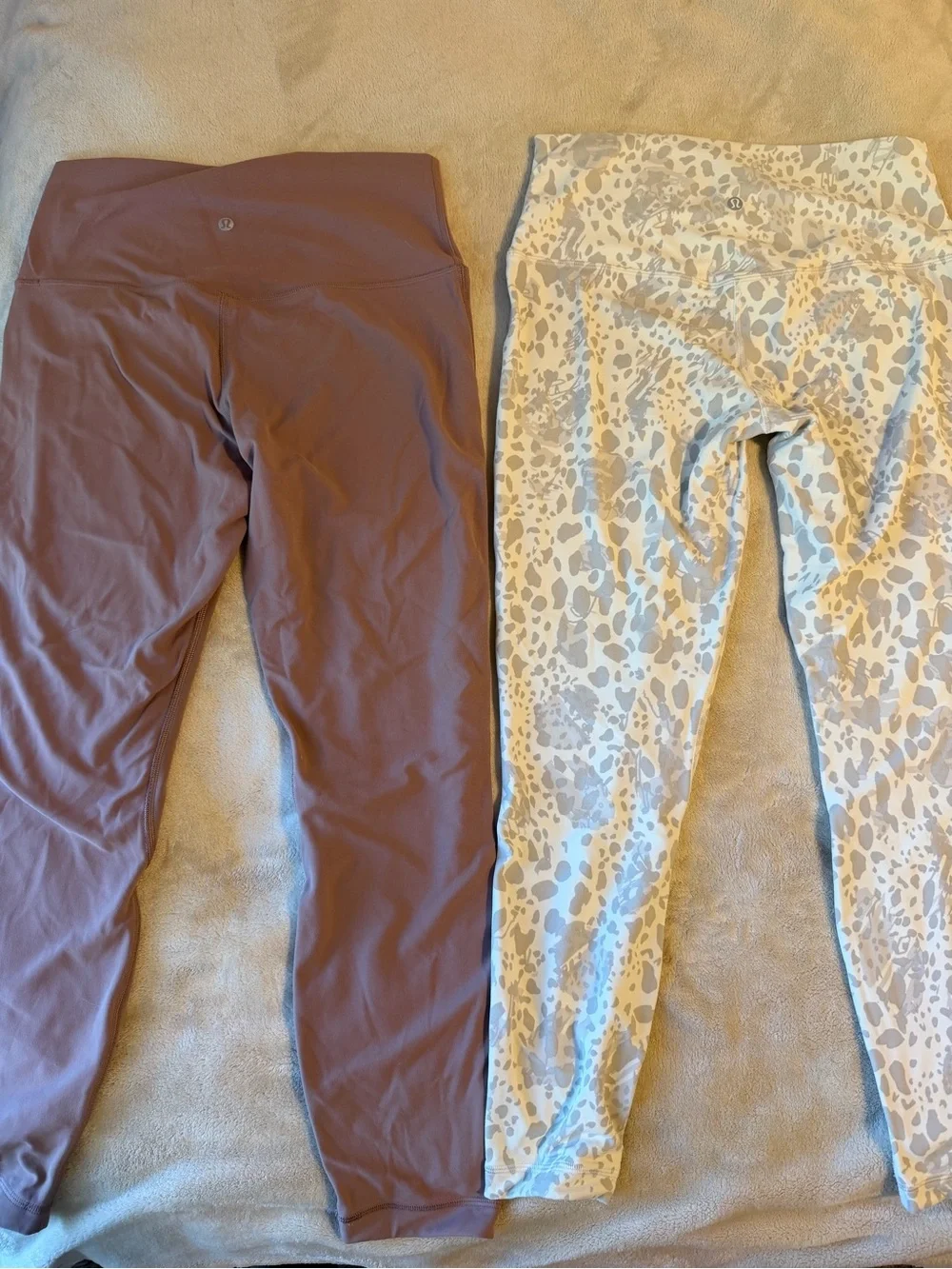 lululemon athletica mauve high-waist leggings with side logo